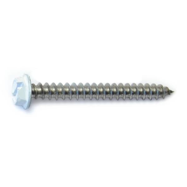 Midwest Fastener Sheet Metal Screw, #8 x 1-1/2 in, Painted 18-8 Stainless Steel Flange Hex Head 15 PK 71044 - main